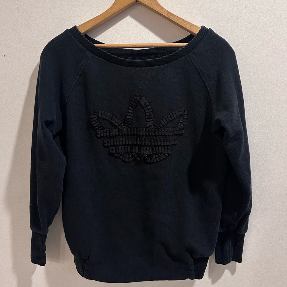 Black Adidas | Equestrian ribbon trefoil Logo Sweatshirt small